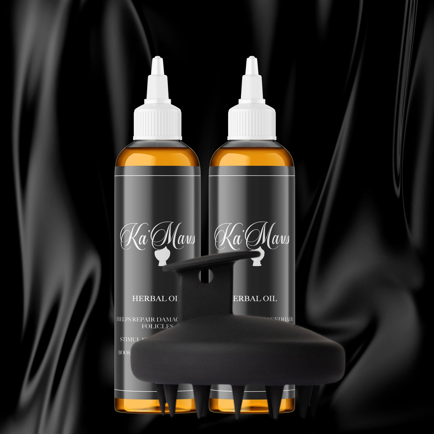 Herbal Oil (2 Pack) + Scalp Massager