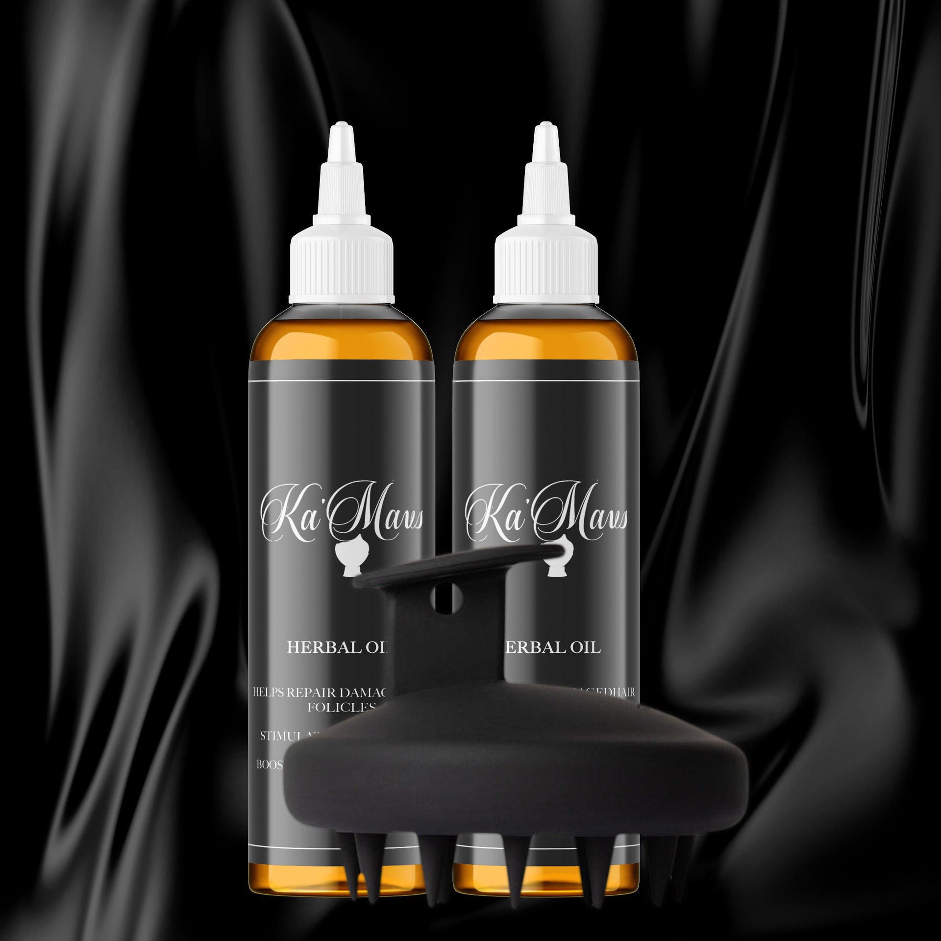 Herbal Oil (2 Pack) + Scalp Massager