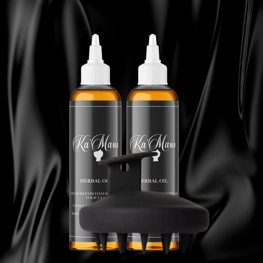 Herbal Oil (2 Pack) + Scalp Massager